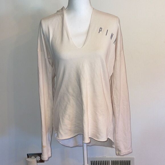 PINK cotton pullover with hood. - Picture 1 of 4